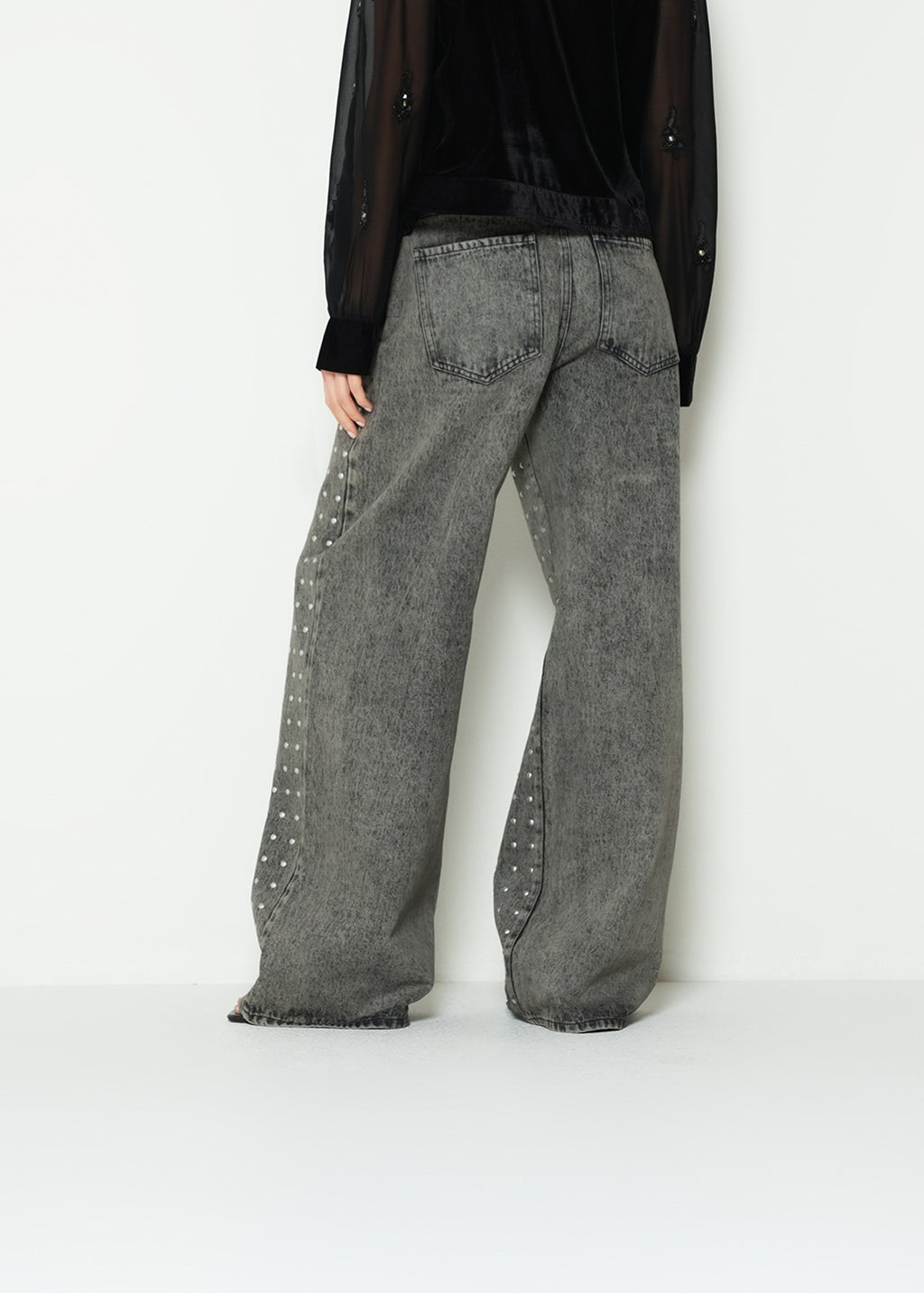 Pantalón wide leg puntos - Café 14_293H336_CAF170630_7