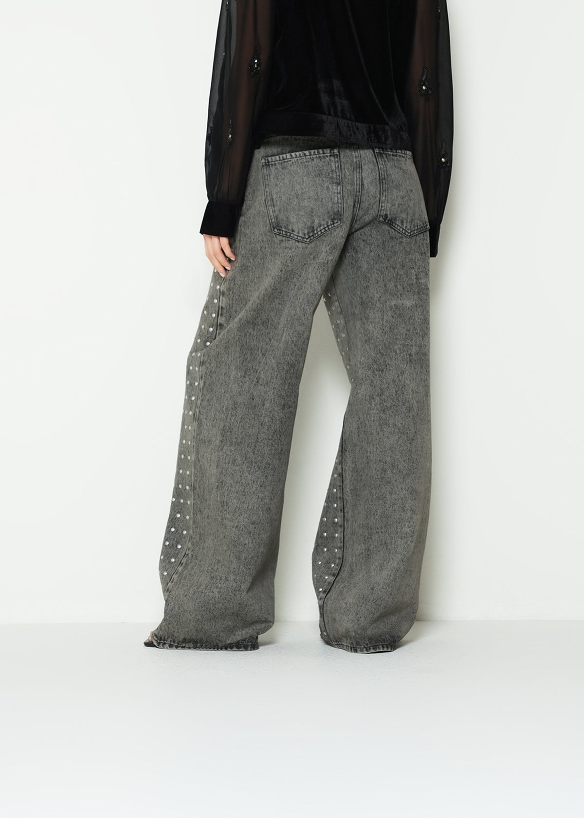 Pantalón wide leg puntos - Café 14_293H336_CAF170630_7