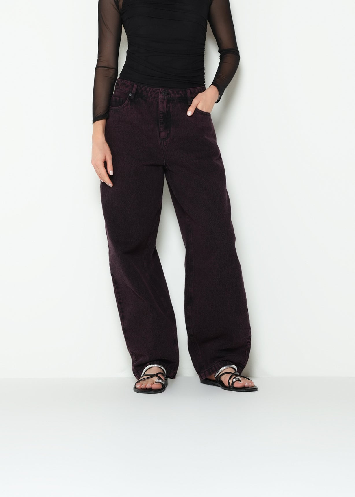 Jean baggy tiro medio denim - Rojo 14_293H340_ROJ191528_0