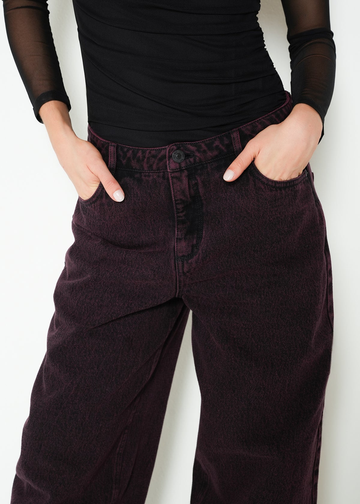 Jean baggy tiro medio denim - Rojo 14_293H340_ROJ191528_4