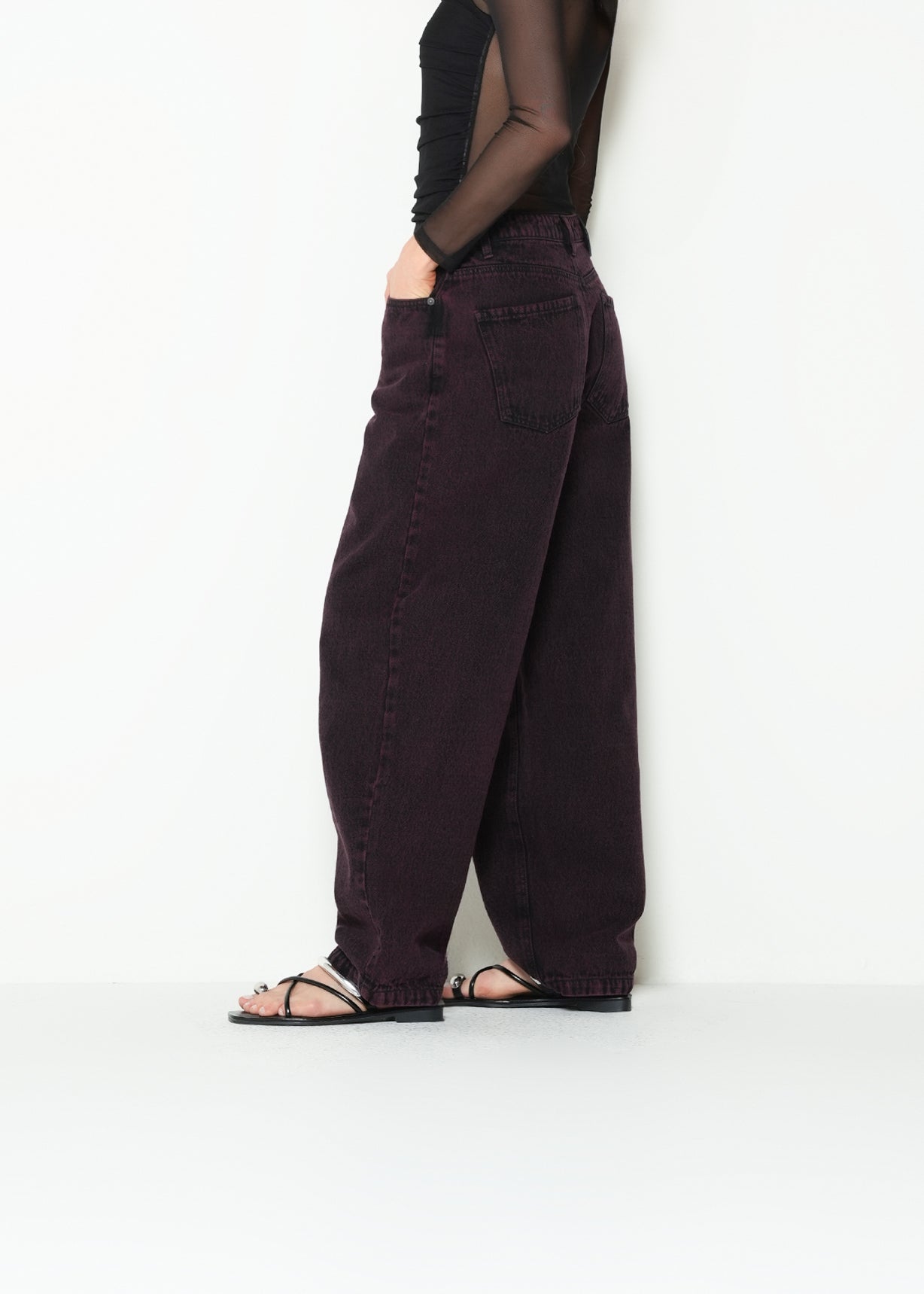 Jean baggy tiro medio denim - Rojo 14_293H340_ROJ191528_5