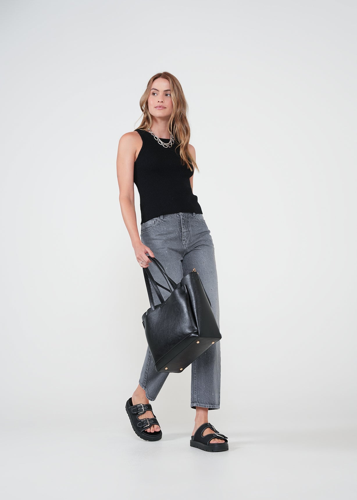Bolso tipo tote con correa - Negro 14_302H023_NEG193909_3