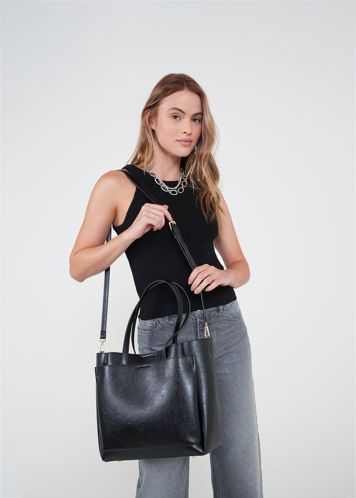 Bolso tipo tote con correa - Negro 14_302H023_NEG193909_6