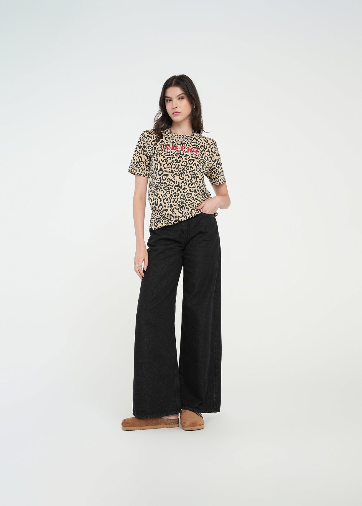 Camiseta básica de animal print - Beige 14_401H053_BEI151114_3