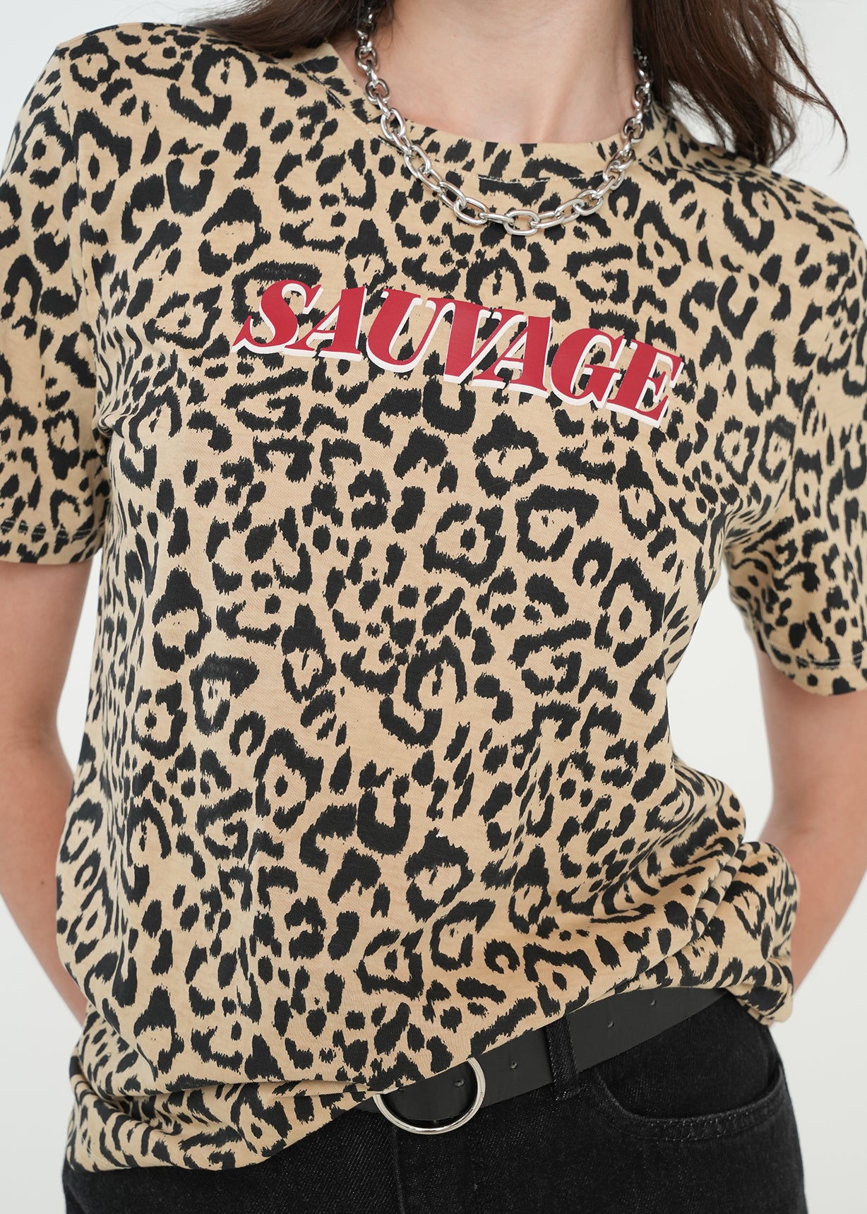 Camiseta básica de animal print - Beige 14_401H053_BEI151114_4