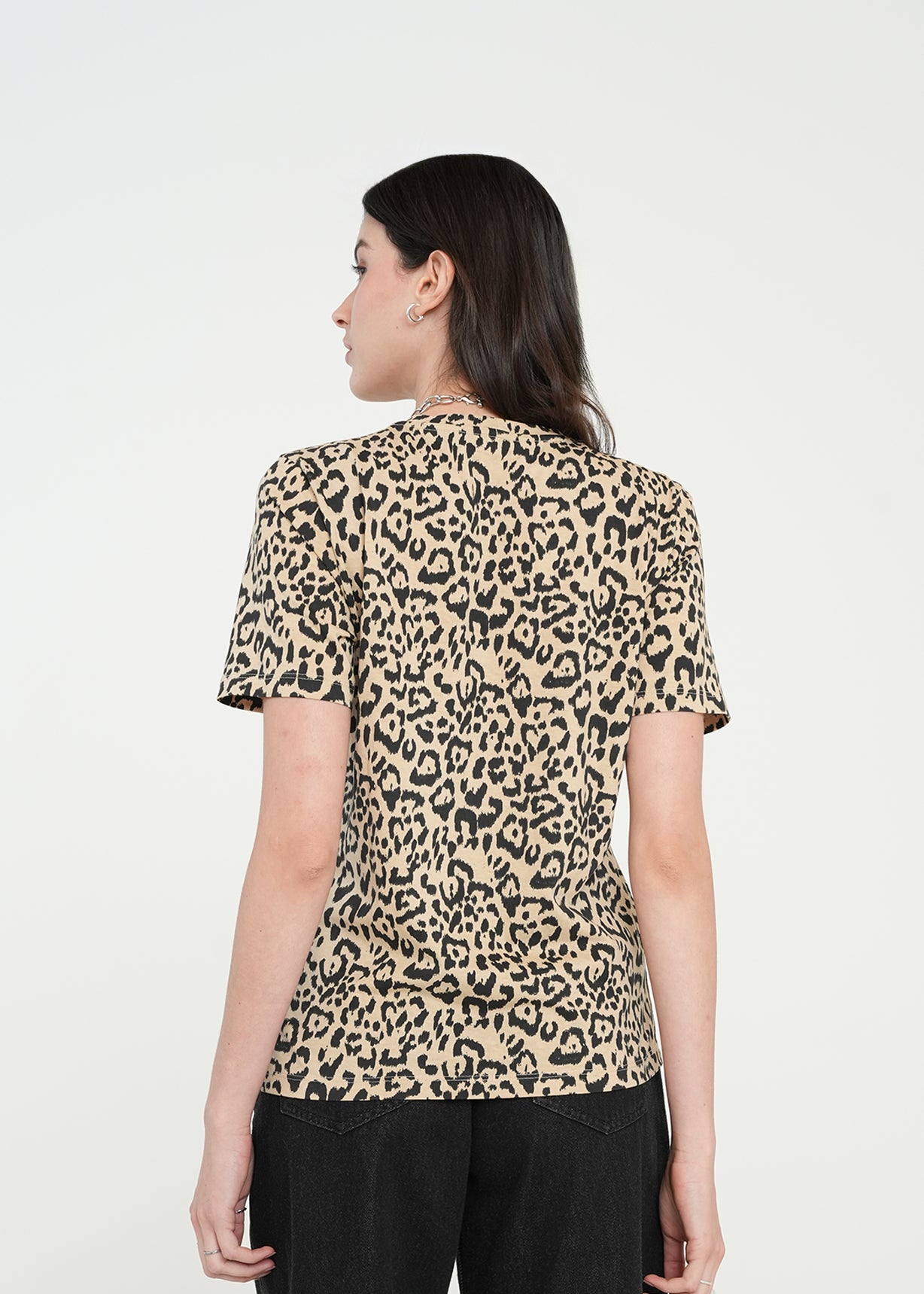 Camiseta básica de animal print - Beige 14_401H053_BEI151114_7