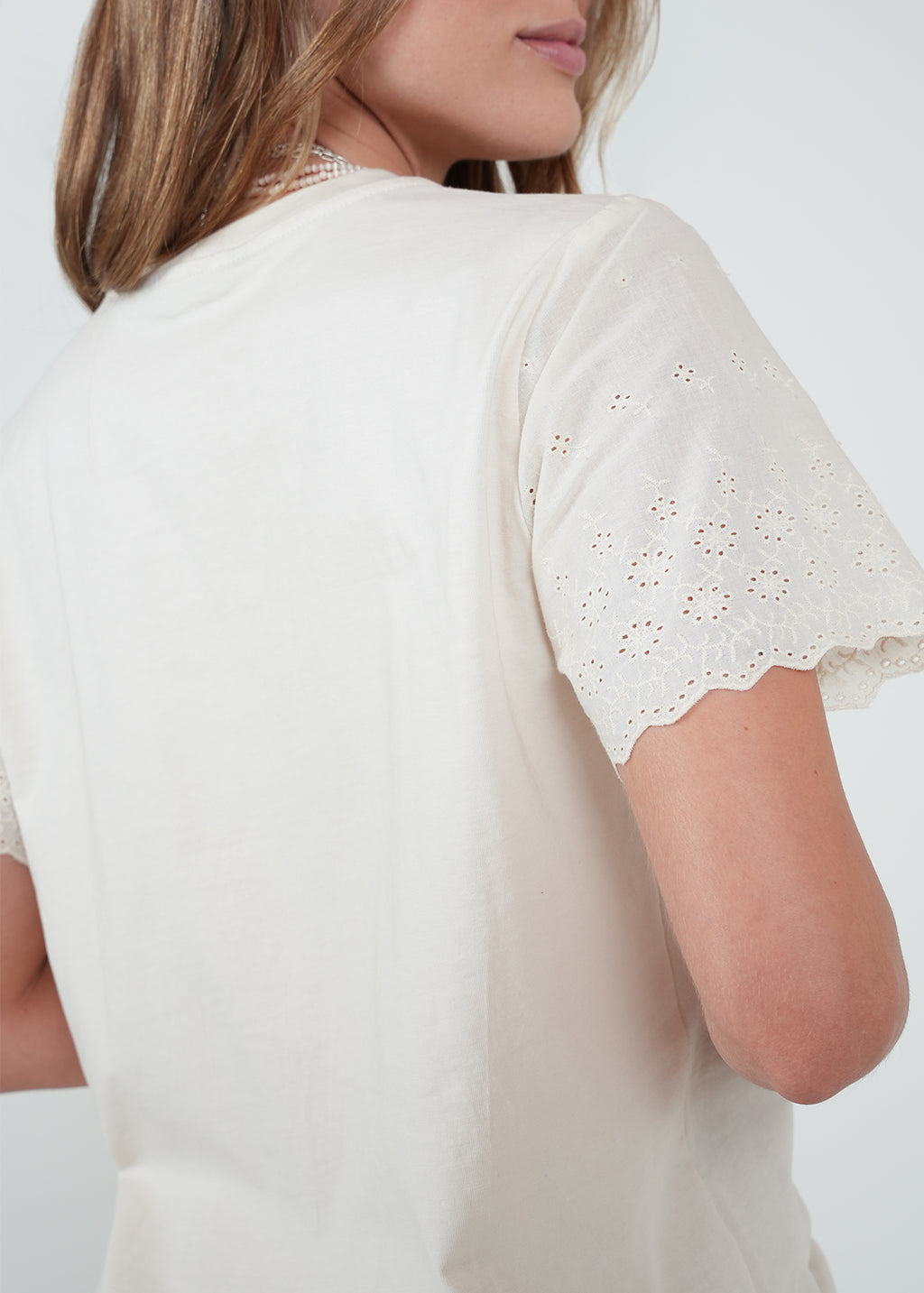 Camiseta con encaje en mangas - Blanco 14_402H002_BLA120601_6