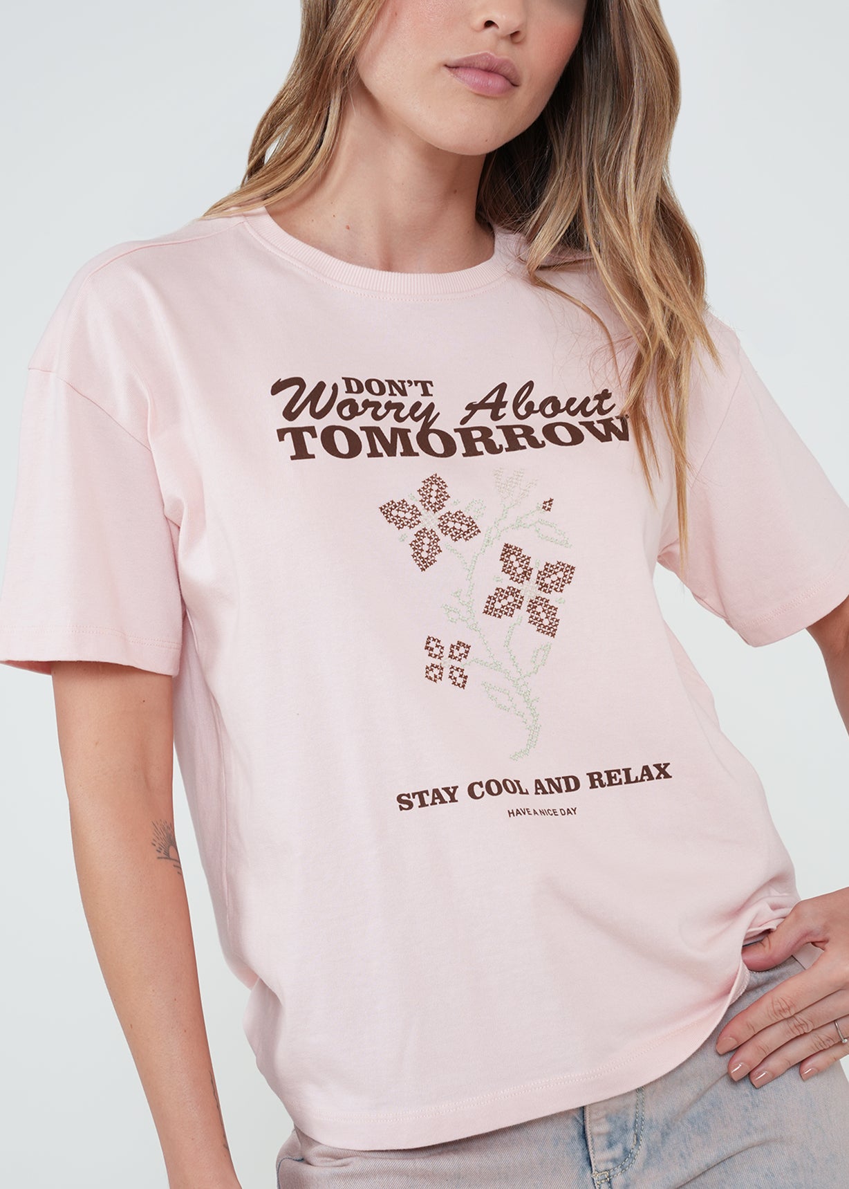 Camiseta con texto estampado - Rosa 14_402H004_ROS141907_4