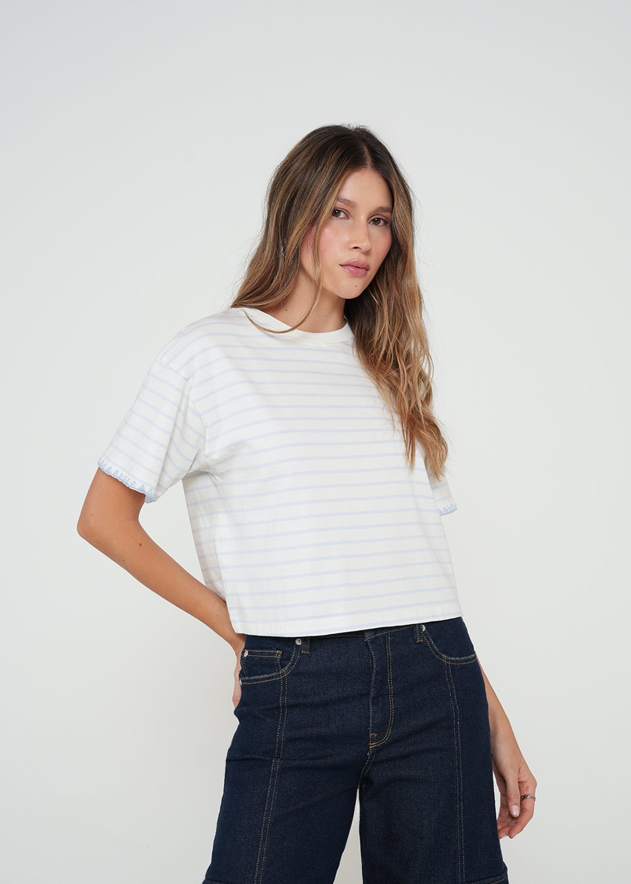 Camiseta básica a rayas - Crudo 14_402H043_CRU110605_0
