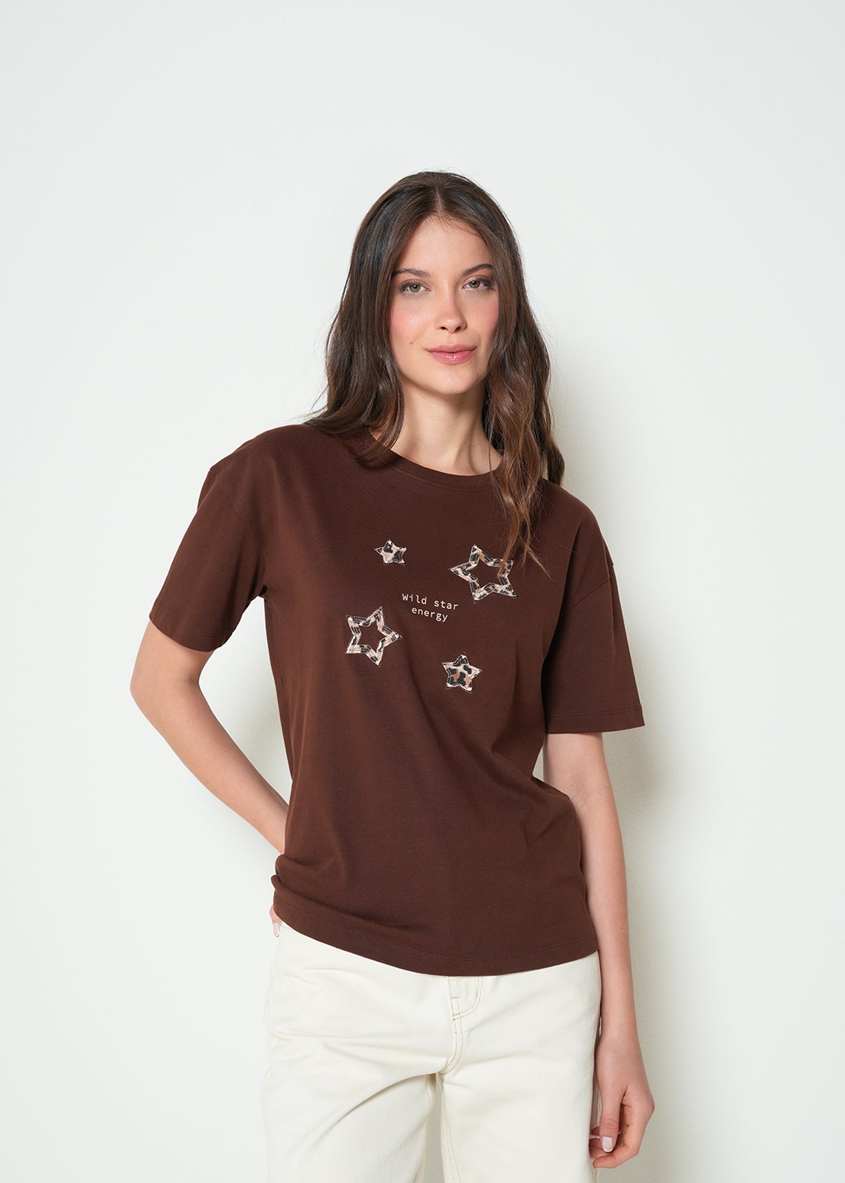 Camiseta manga corta con bordado - Café 14_402H071_CAF191218_0