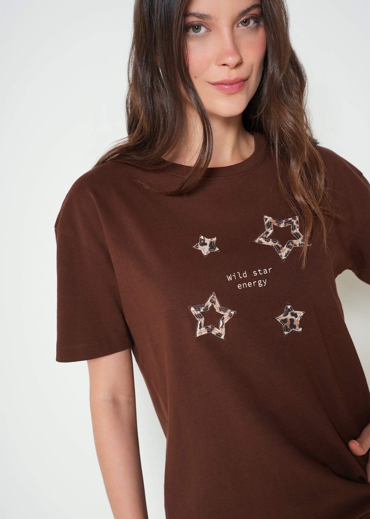 Camiseta manga corta con bordado - Café 14_402H071_CAF191218_4