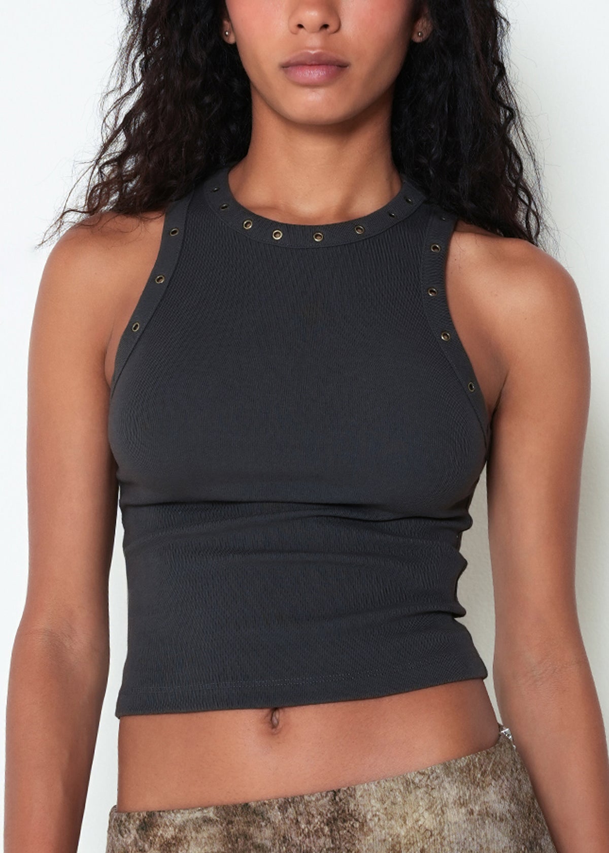 Camiseta slim tiras cuello redondo - Cafe 14_403H002_CAF191101_0