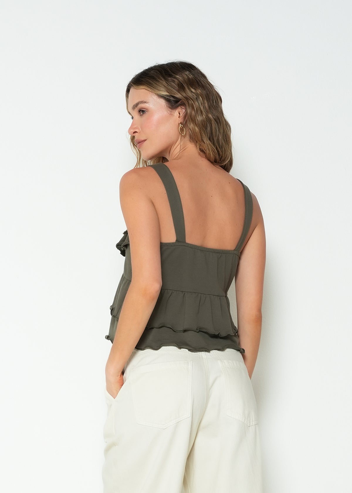 Camiseta regular sisa cuello en V - Verde 14_403H047_VER190515_5