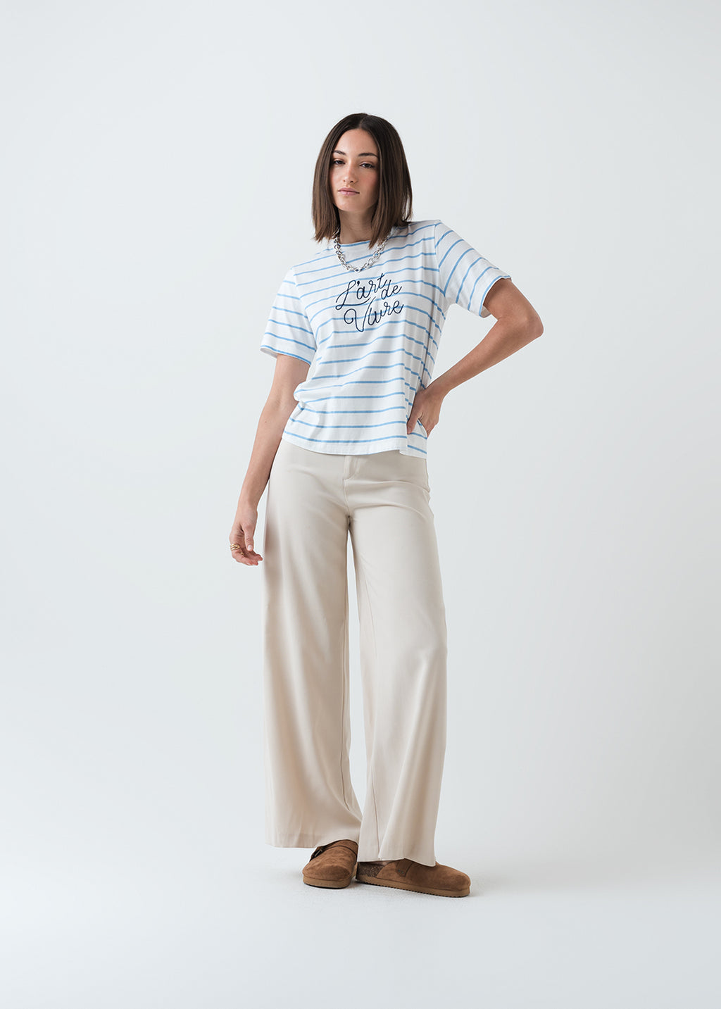 Camiseta básica cuello redondo - Crudo 14_405G044_CRU111001_3