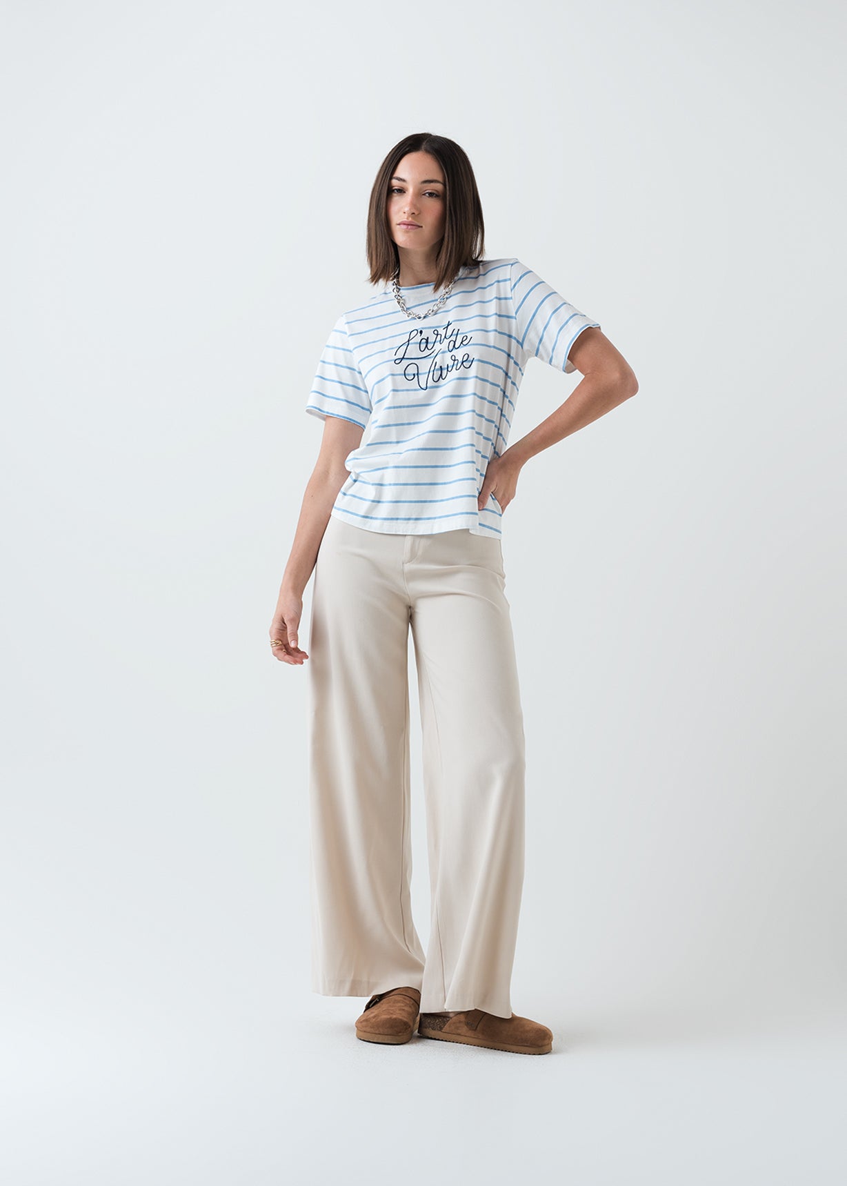 Camiseta básica cuello redondo - Crudo 14_405G044_CRU111001_3