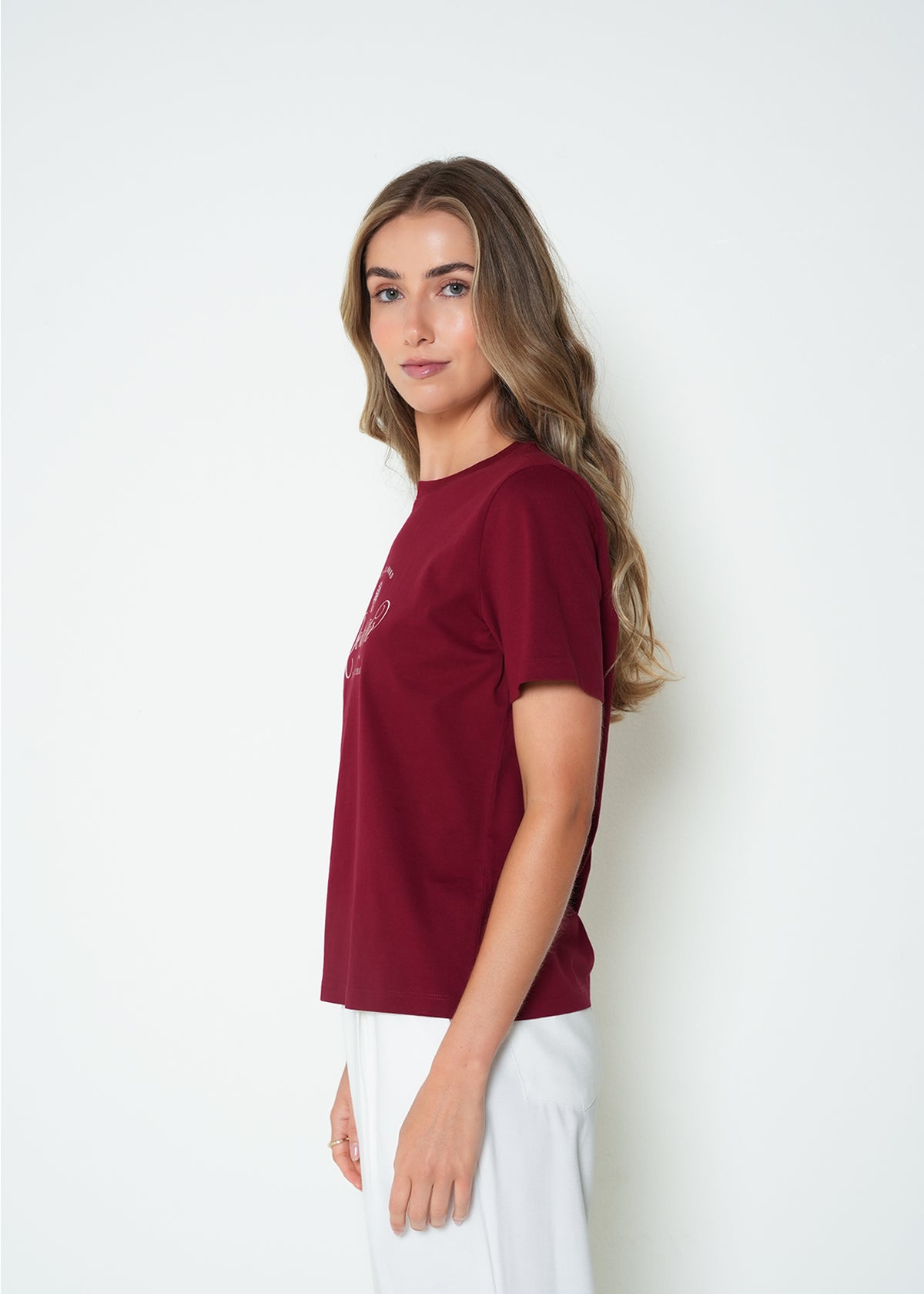 Camiseta básica fit regular cuello redondo estampado - Rojo 14_405H050_ROJ191656_3