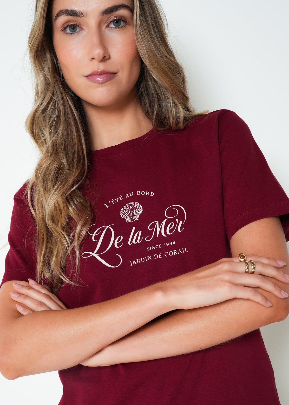 Camiseta básica fit regular cuello redondo estampado - Rojo 14_405H050_ROJ191656_6