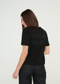 Camiseta con texto brillante - Negro 14_409G050_NEG193909_0