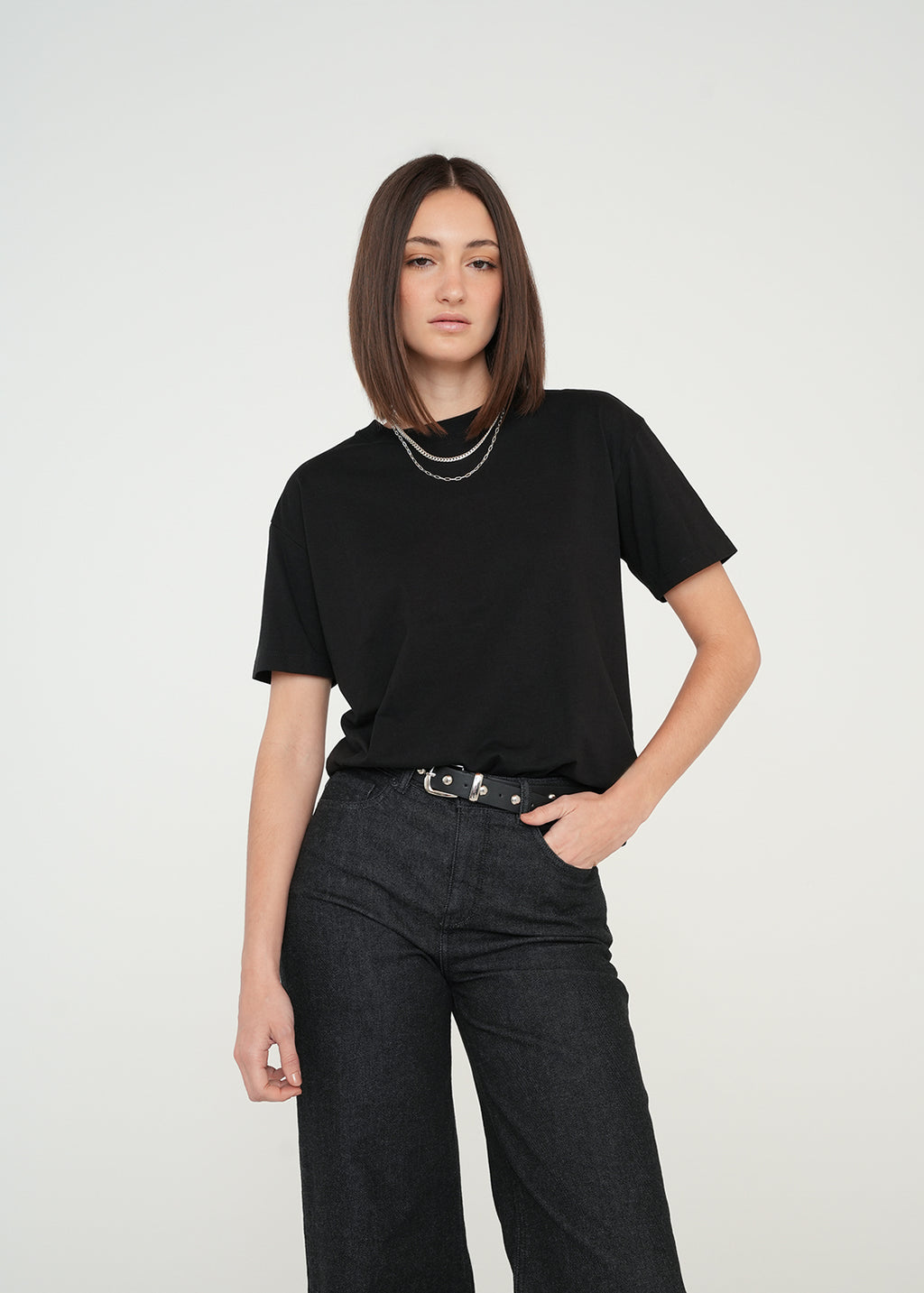 Camiseta con texto brillante - Negro 14_409G050_NEG193909_3