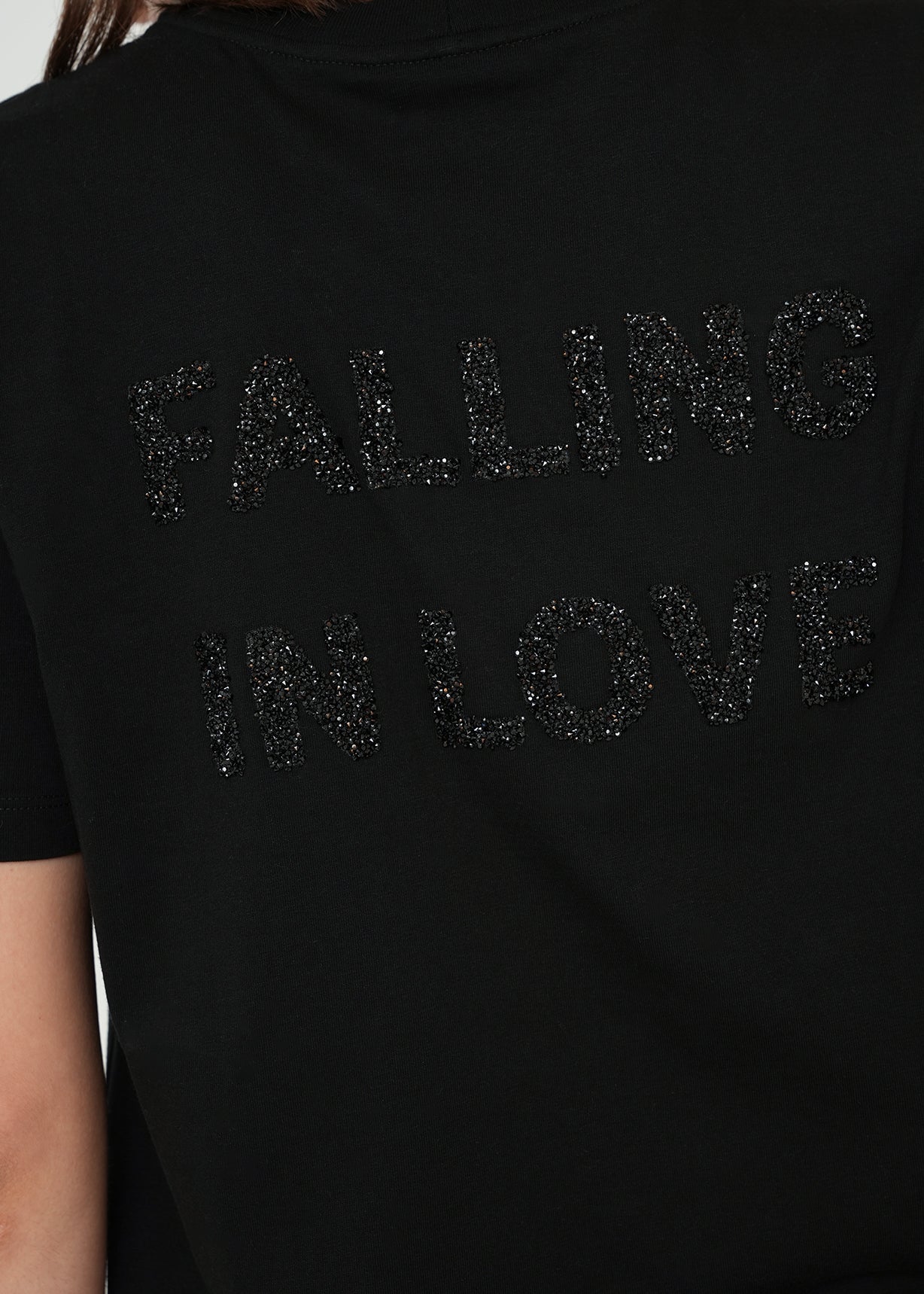 Camiseta con texto brillante - Negro 14_409G050_NEG193909_7