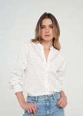 Camisa manga larga con detalles desagujados - Crudo 14_411H015_CRU111001_0