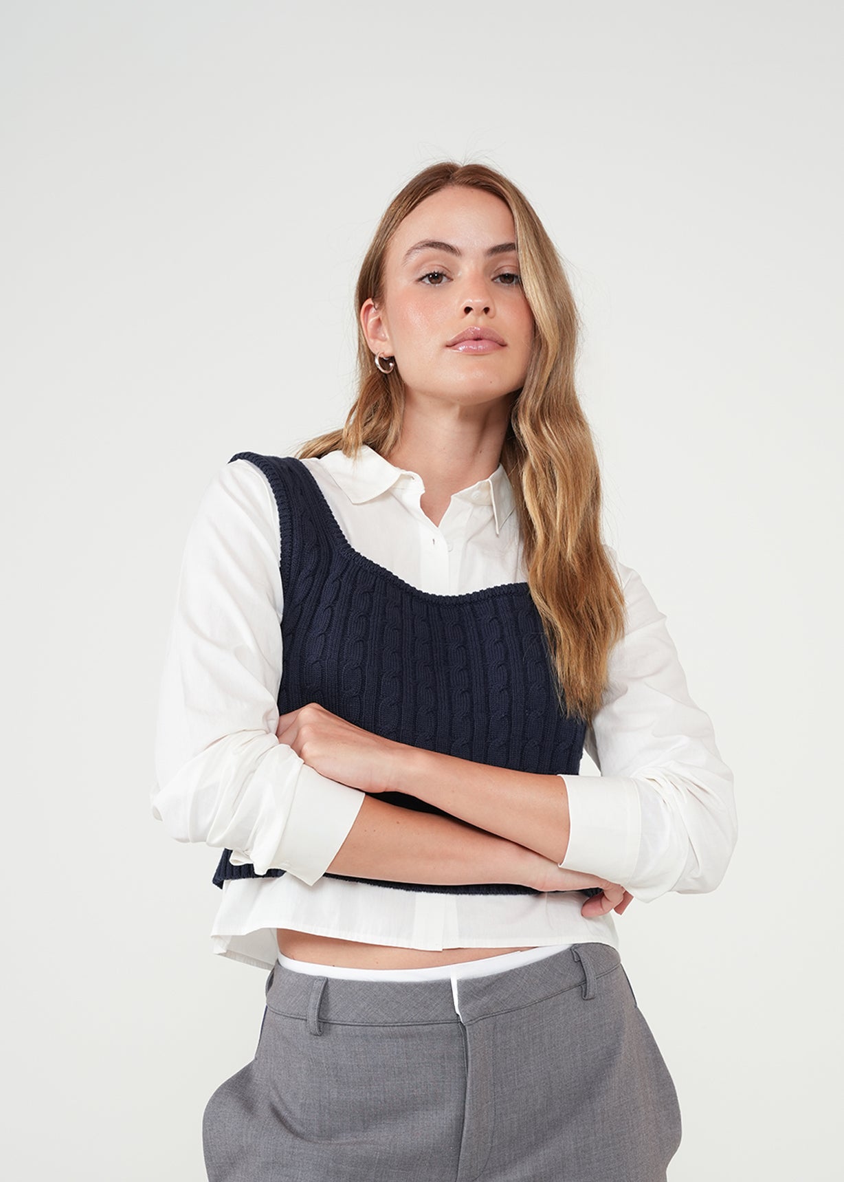 Camisa con chaleco bordado - Crudo 14_411H043_CRU111001_0