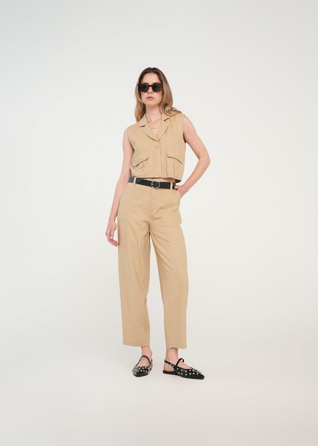 Camisa manga sisa con bolsillos - Beige 14_411H339_BEI151114_3
