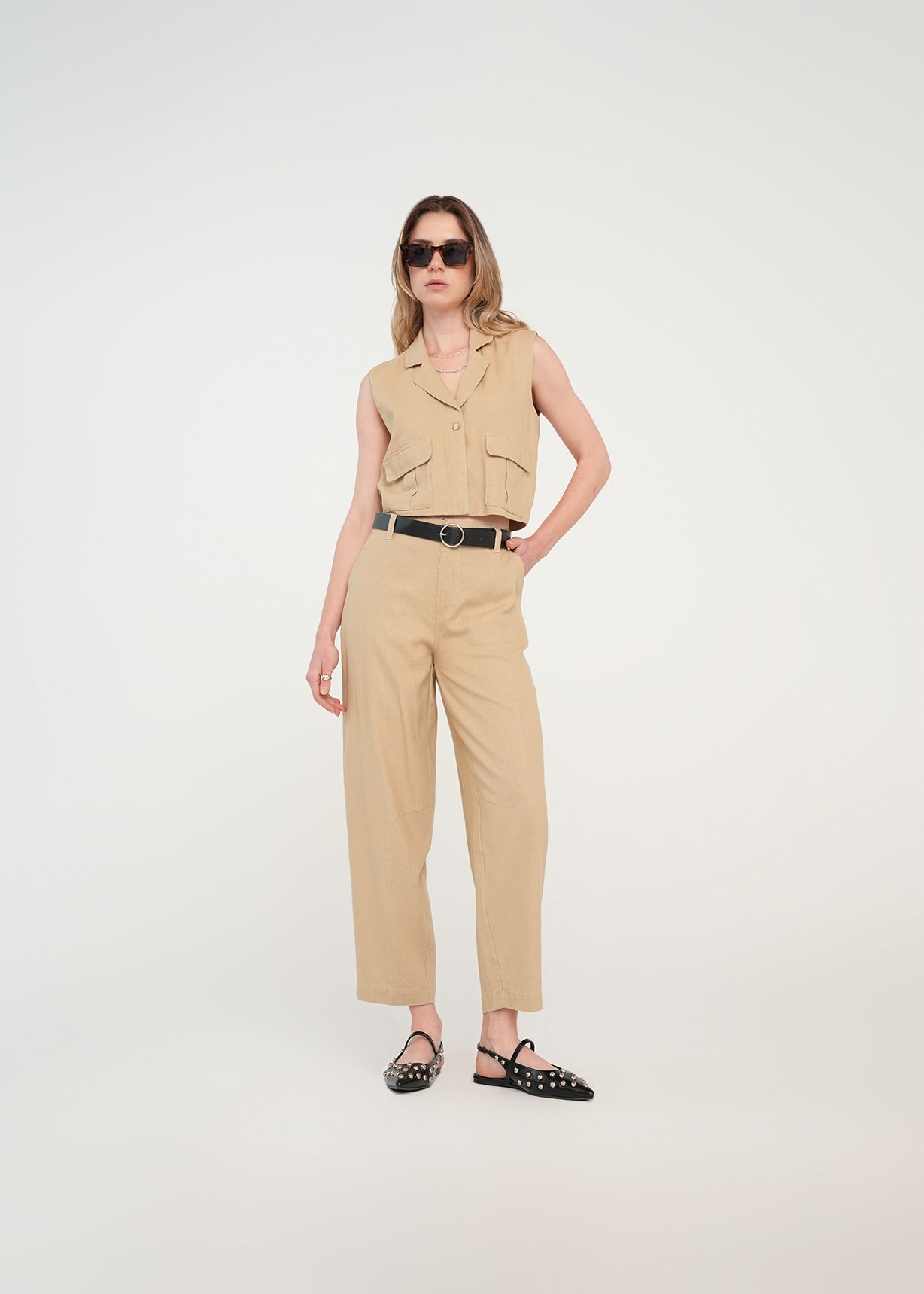 Camisa manga sisa con bolsillos - Beige 14_411H339_BEI151114_3
