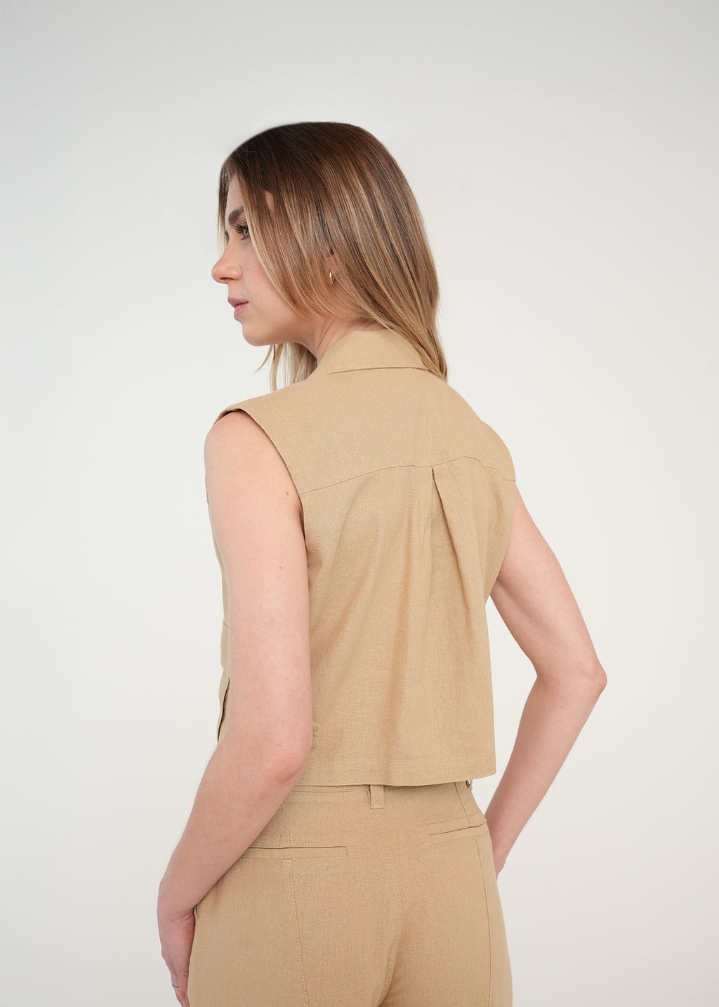 Camisa manga sisa con bolsillos - Beige 14_411H339_BEI151114_6
