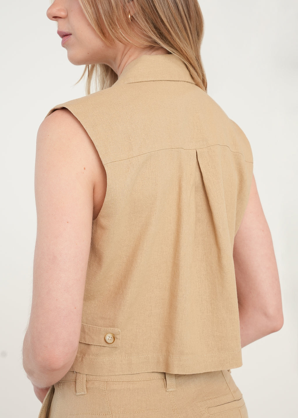 Camisa manga sisa con bolsillos - Beige 14_411H339_BEI151114_7