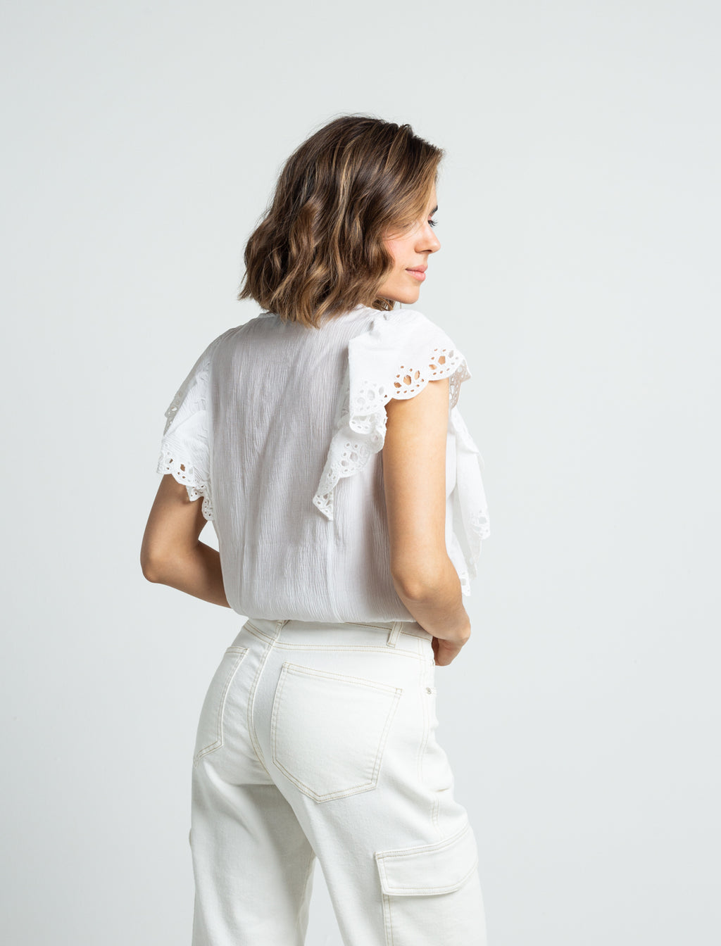 Camisa con boleros decorativos - Crudo 14_412F012_CRU111001_5