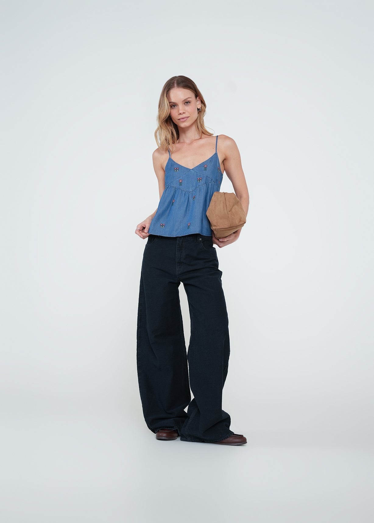 Camisa tipo denim con bordado - Azul 14_412H301_AZU183928_3