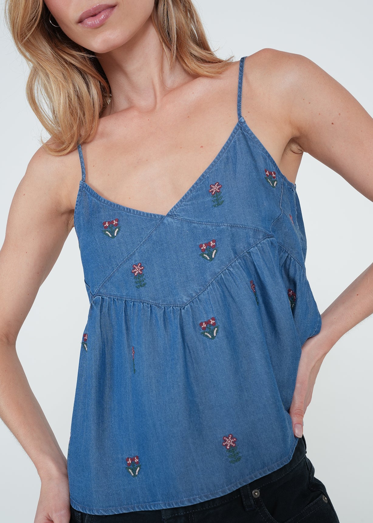 Camisa tipo denim con bordado - Azul 14_412H301_AZU183928_4