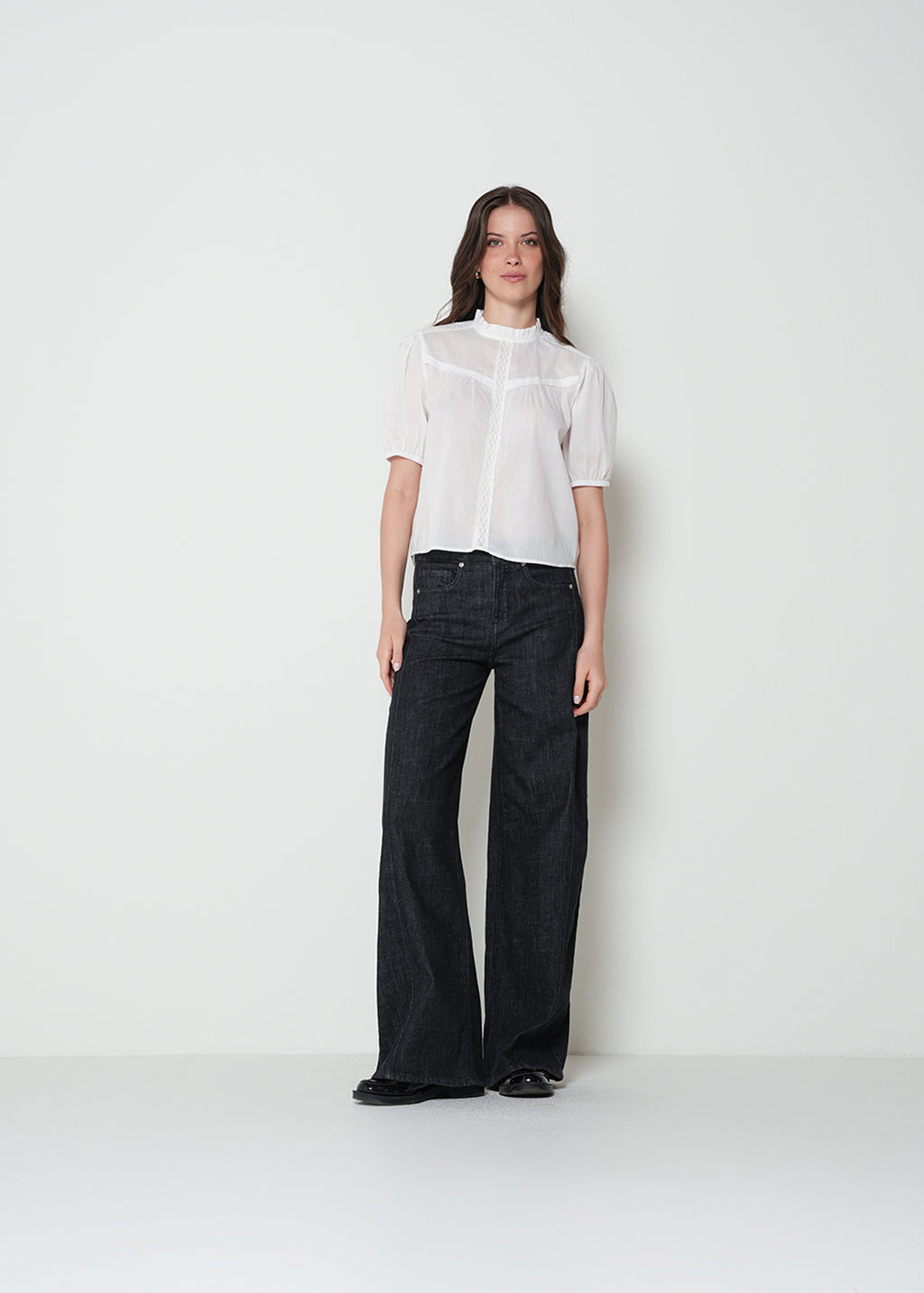 Camisa con volumen en mangas - Crudo 14_412H341_CRU111001_3
