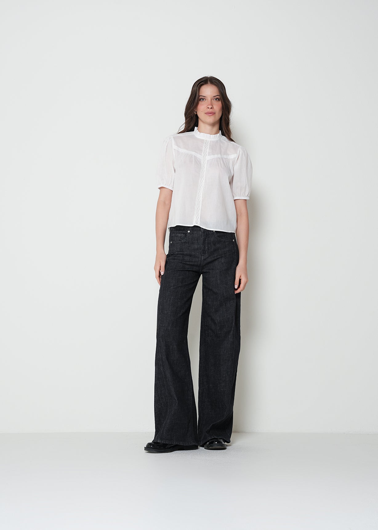 Camisa con volumen en mangas - Crudo 14_412H341_CRU111001_3