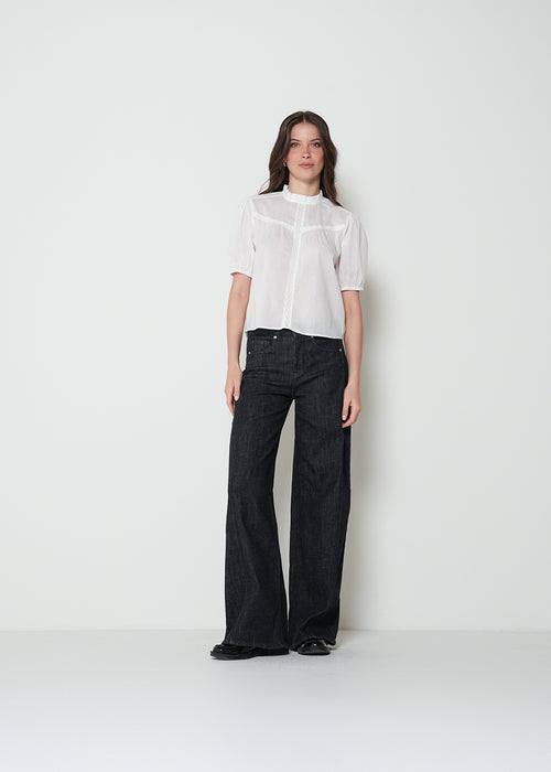 Camisa con volumen en mangas - Crudo 14_412H341_CRU111001_3