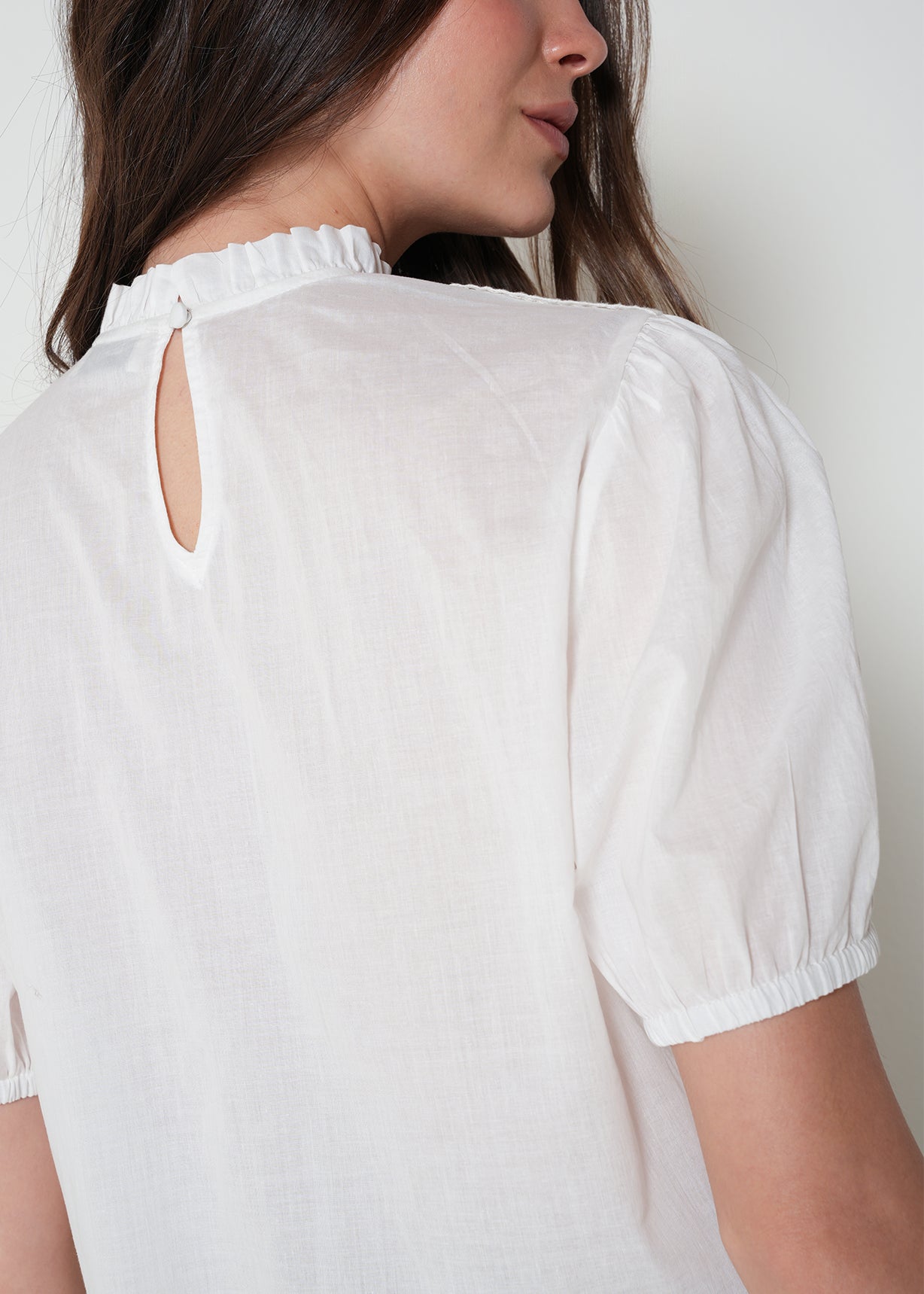 Camisa con volumen en mangas - Crudo 14_412H341_CRU111001_6
