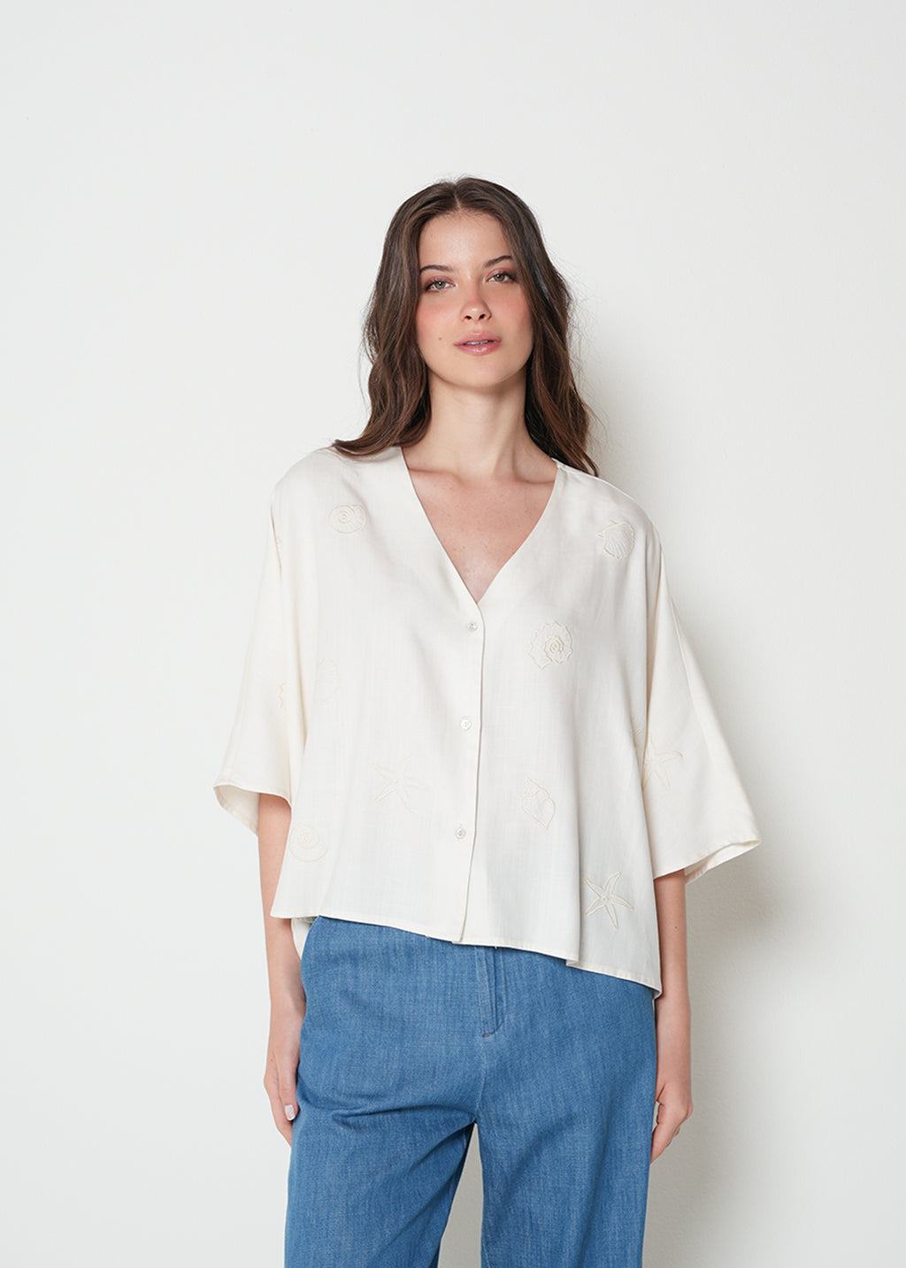 Camisa con bordado marino - Crudo 14_412H343_CRU110605_0