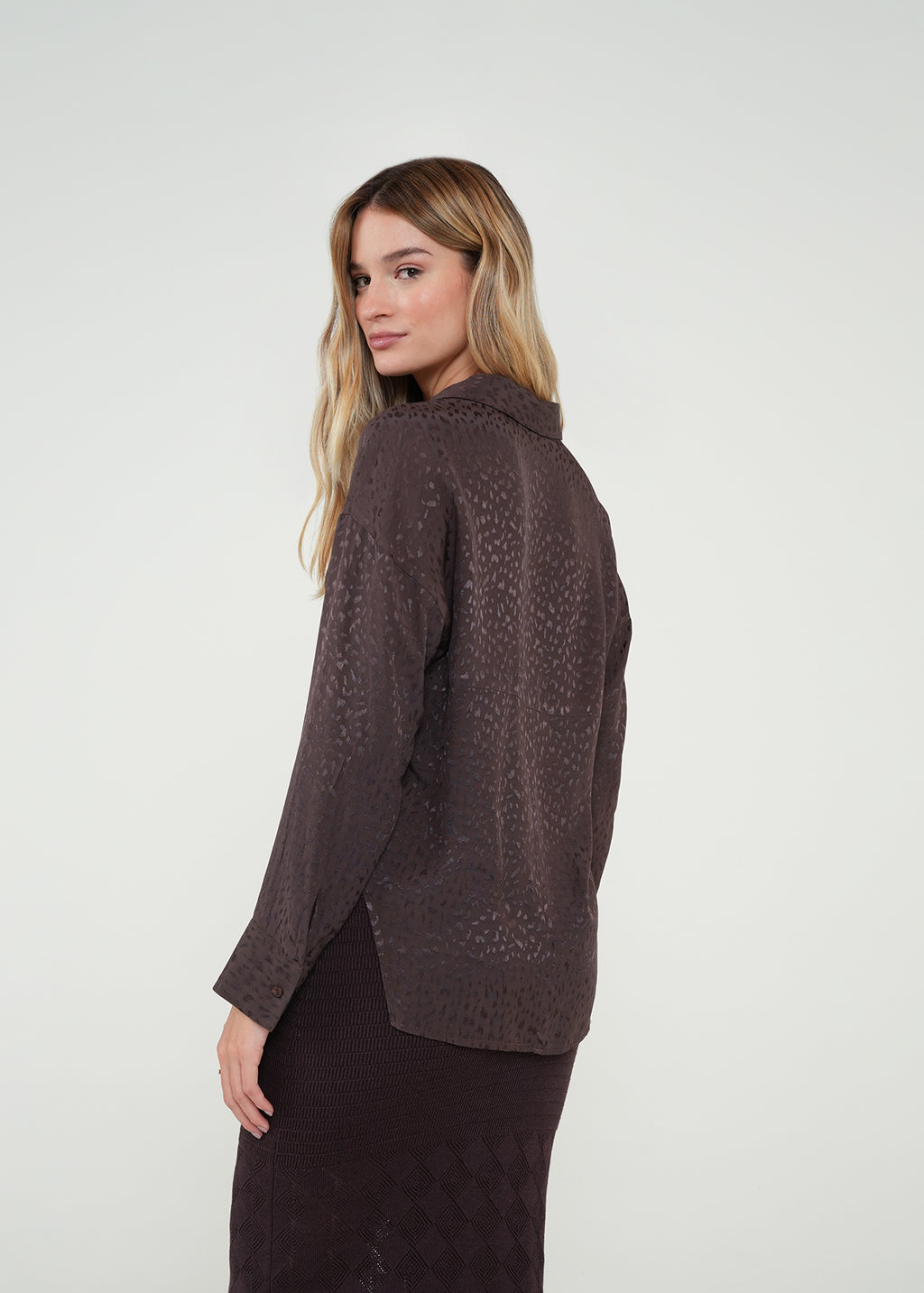 Camisa de animal print con brillo - Café 14_412H346_CAF191016_7