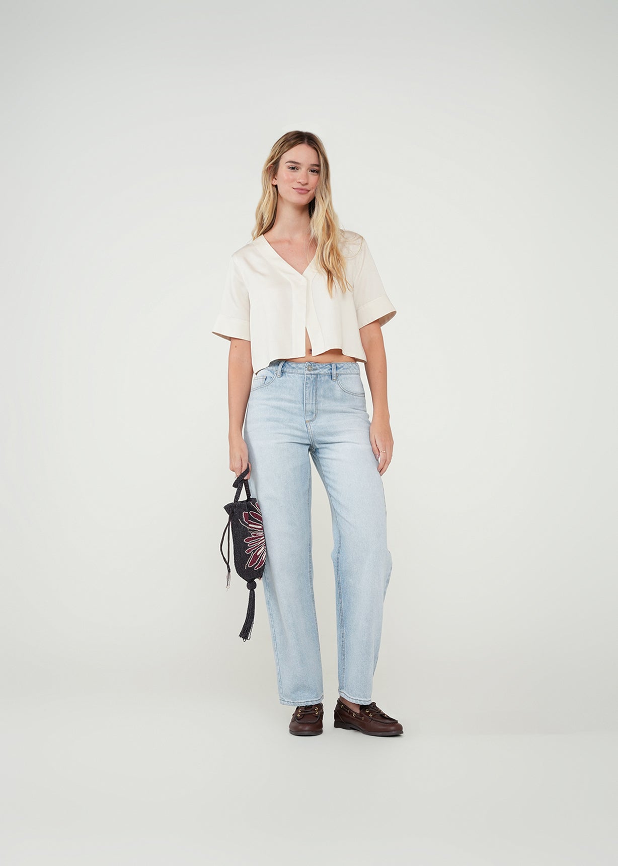 Camisa corta con escote - Crudo 14_412H347_CRU130905_0
