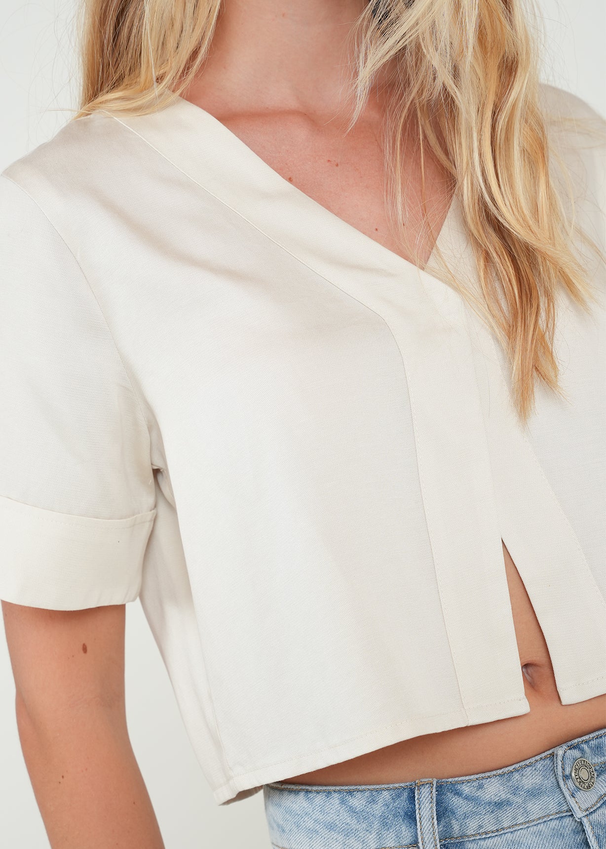 Camisa corta con escote - Crudo 14_412H347_CRU130905_4