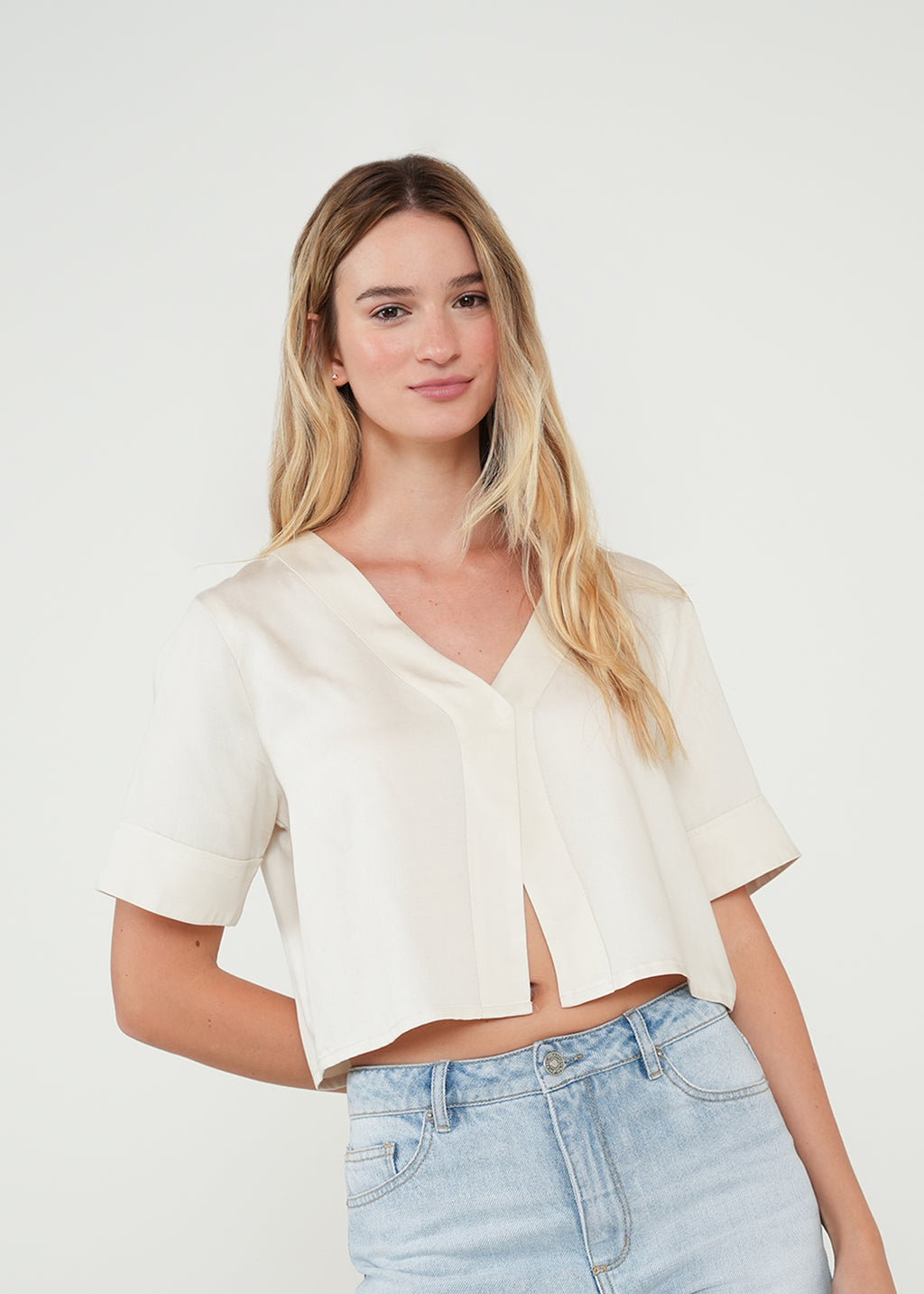 Camisa corta con escote - Crudo 14_412H347_CRU130905_7