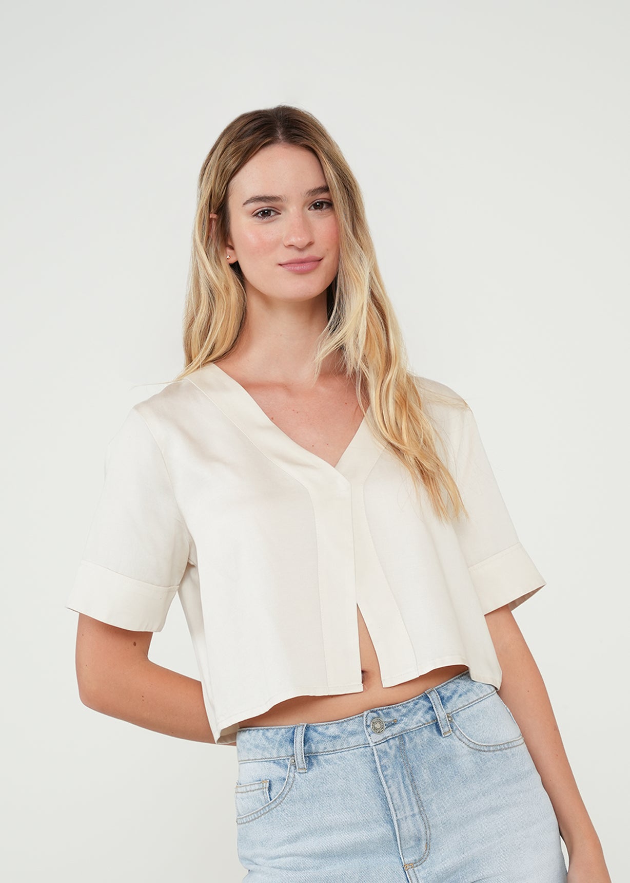 Camisa corta con escote - Crudo 14_412H347_CRU130905_7