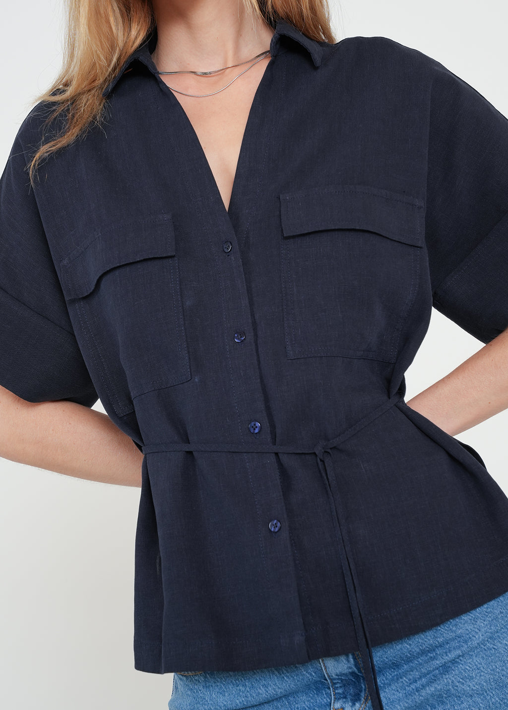 Camisa con cinturón - Azul 14_412H348_AZU193922_4