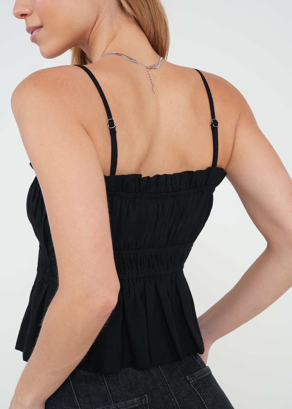 Camisa de tiras semiajustada - Negro 14_412H351_NEG193909_4