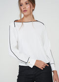 Camisa con líneas en contraste - Crudo 14_412H364_CRU111001_0