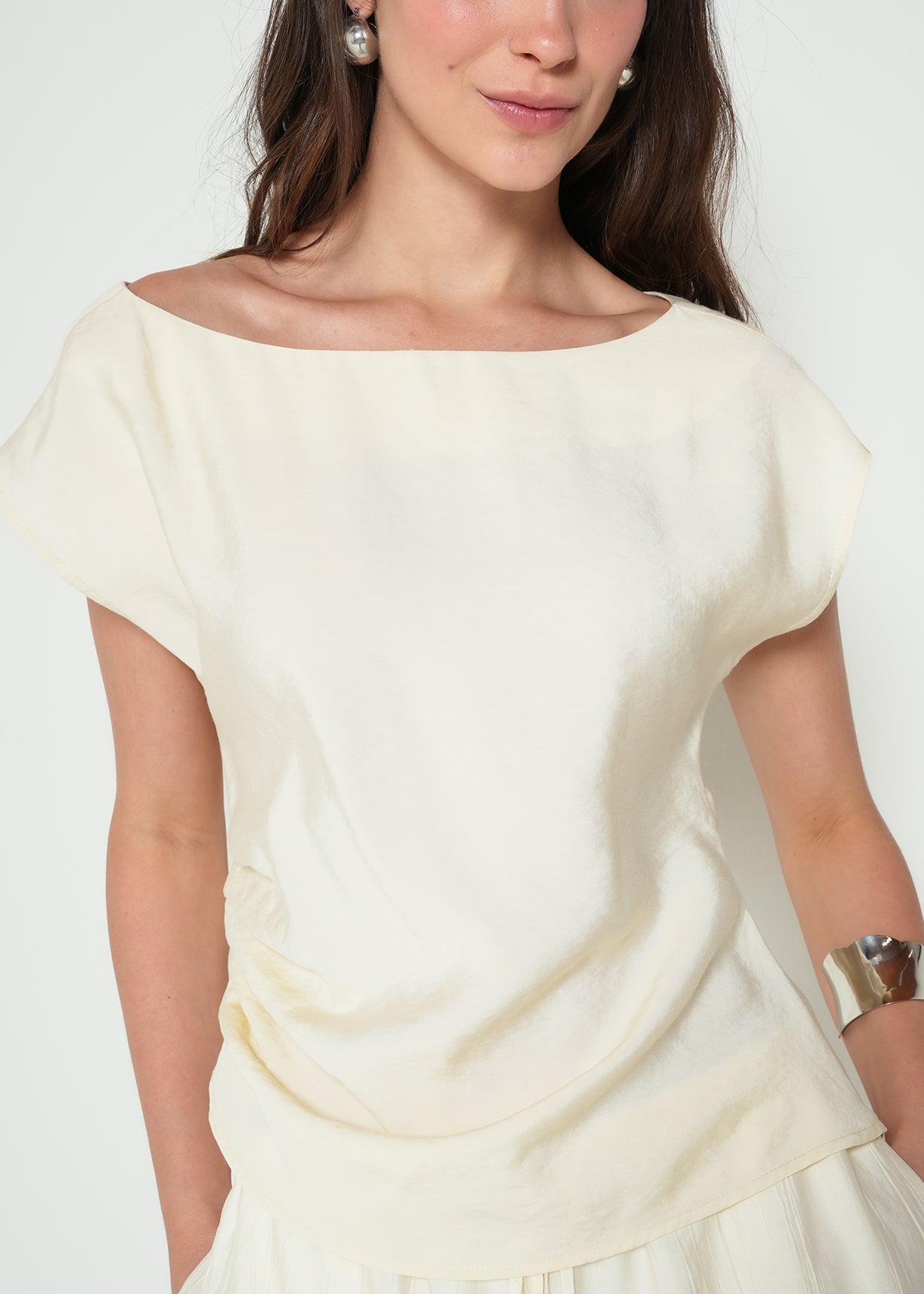 Camisa cuello bandeja con drapeado lateral - Crudo 14_412H381_CRU120703_4