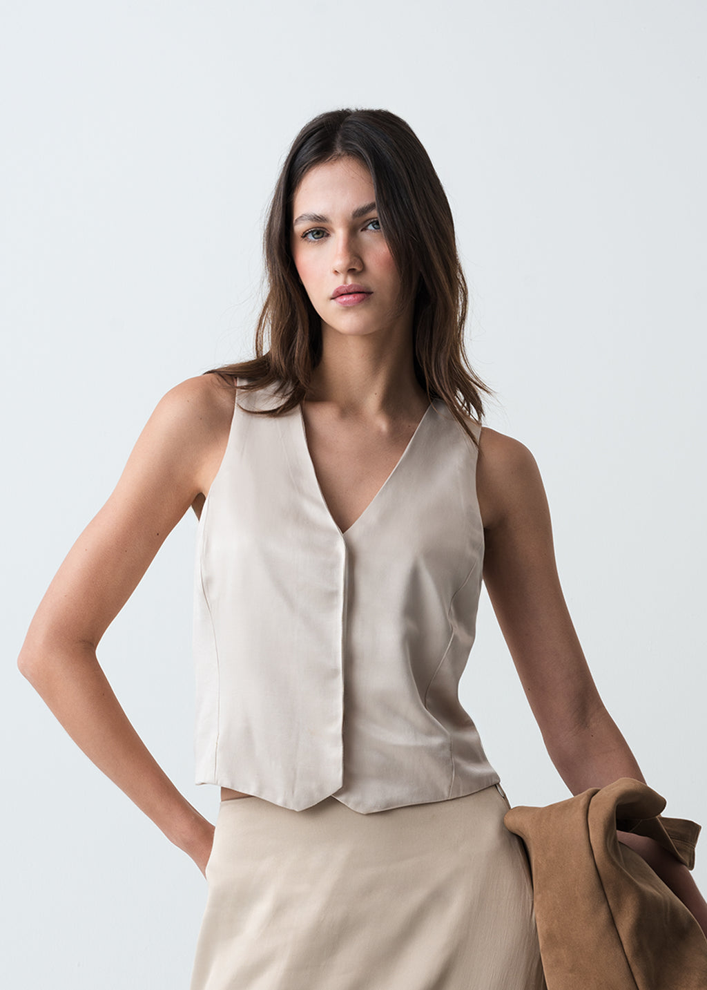 Camisa tipo chaleco - Beige 14_413G377_BEI131012_0