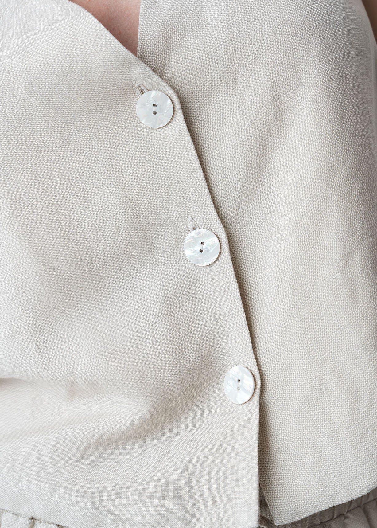 Camisa manga sisa tipo chaleco - Crudo 14_413G383_CRU130000_4