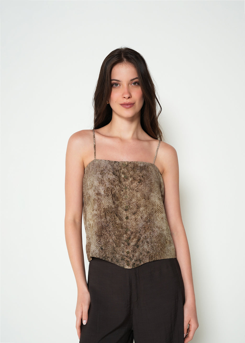 Camisa regular tiras cuello recto estampado - Verde 14_413H301_VER190820_0